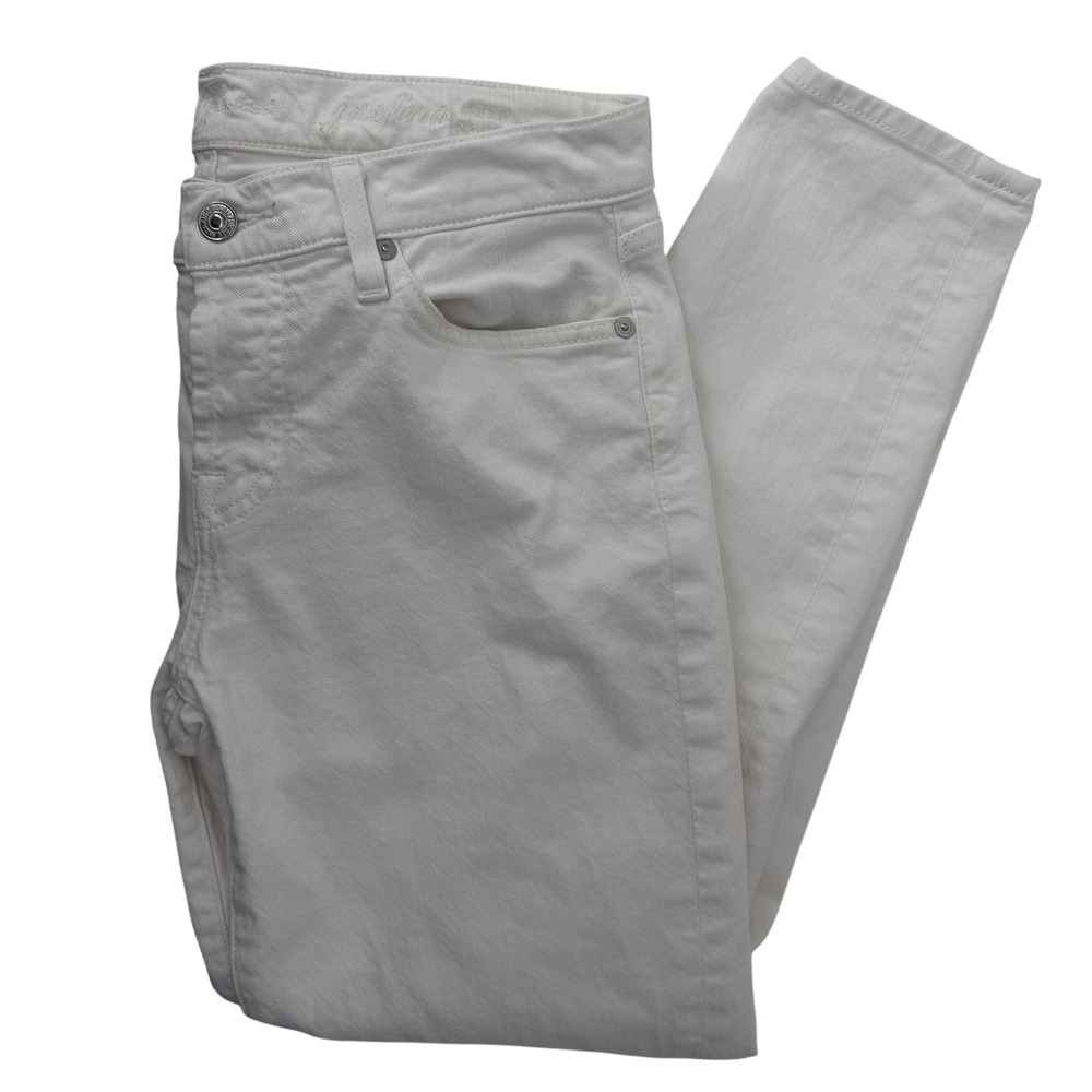 7 For All Mankind Josefina Skinny Boyfriend Jeans White Size 27 Tapered Stretch